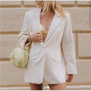 Daily Drills Blazer Cream Oversized Jacket NWOT Size Small
